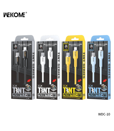 کابل شارژ PD 20W تایپ سی به آیفون ویکام مدل WDC-10 برند WEKOME روکش سیلیکون طول 1.2 متر