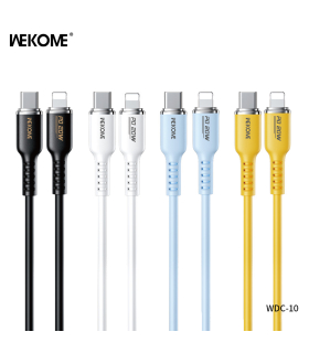 کابل شارژ PD 20W تایپ سی به آیفون ویکام مدل WDC-10 برند WEKOME روکش سیلیکون طول 1.2 متر