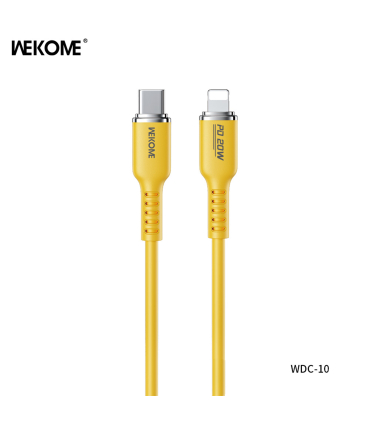 کابل شارژ PD 20W تایپ سی به آیفون ویکام مدل WDC-10 برند WEKOME روکش سیلیکون طول 1.2 متر