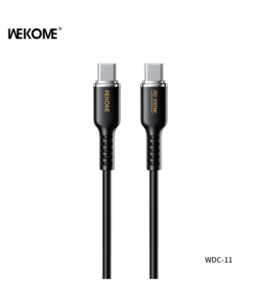 کابل شارژ 100W تایپ سی به تایپ سی ویکام مدل WDC-11 برند WEKOME روکش سیلیکون طول 1.2 متر