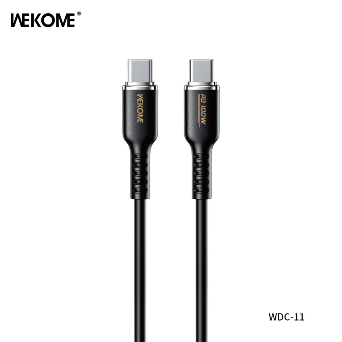 کابل شارژ 100W تایپ سی به تایپ سی ویکام مدل WDC-11 برند WEKOME روکش سیلیکون طول 1.2 متر