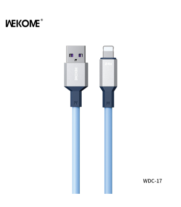 کابل شارژ آیفون ویکام مدل WDC-17i برند WEKOME روکش سیلیکون توان 2.4A طول 1.2 متر