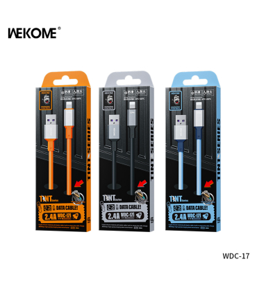 کابل شارژ آیفون ویکام مدل WDC-17i برند WEKOME روکش سیلیکون توان 2.4A طول 1.2 متر