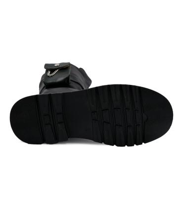 بوت چرم مشکی نومینو مدل جیب بغل Nominoo leather boots 