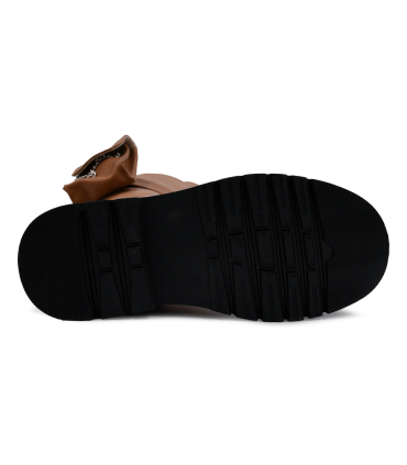 بوت چرم قهوه ای نومینو مدل جیب بغل Nominoo leather boots 