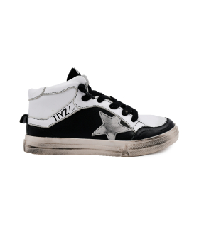 کتانی مشکی سفید تیوکید بندی Tiyookid Black and white Sneakers