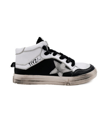 کتانی مشکی سفید تیوکید بندی Tiyookid Black and white Sneakers