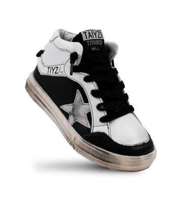 کتانی مشکی سفید تیوکید بندی Tiyookid Black and white Sneakers