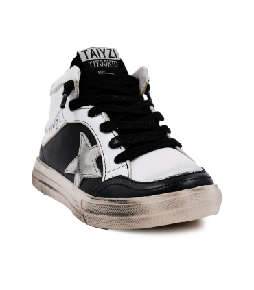 کتانی مشکی سفید تیوکید بندی Tiyookid Black and white Sneakers
