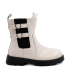 بوت چرم کرمی تیوکید طرح چانکی زیپی Tiyookid Chunky Boots