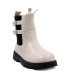 بوت چرم کرمی تیوکید طرح چانکی زیپی Tiyookid Chunky Boots