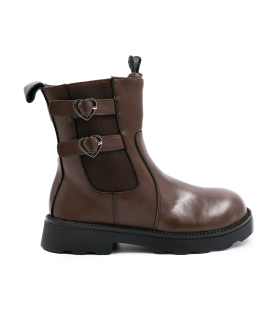 بوت چرم قهوه ای تیوکید طرح چانکی زیپی Tiyookid Chunky Boots