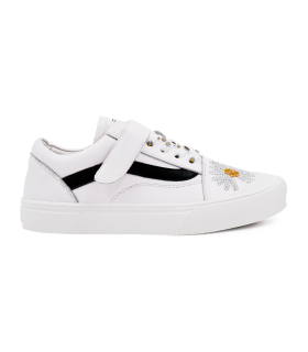 کفش سفید راحتی تیوکید طرح گلدار بندی Tiyookid casual shoes