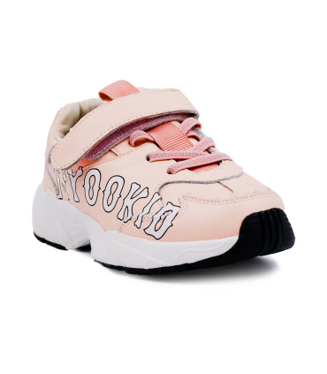 کفش بچه گانه صورتی تیوکید چسبی Tiyookid children's shoes