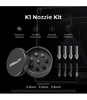 پک نازل پربینتر سه بعدی کریلیتی مدل Copper Alloy+Hardened Steel 8PCS Extruder Nozzles برند Creality