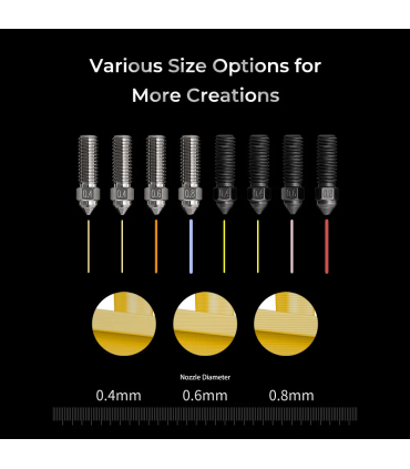 پک نازل پربینتر سه بعدی کریلیتی مدل Copper Alloy+Hardened Steel 8PCS Extruder Nozzles برند Creality