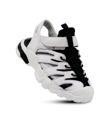 صندل سفید جلوبسته نومینو چسبی Nominoo White comfort sandals