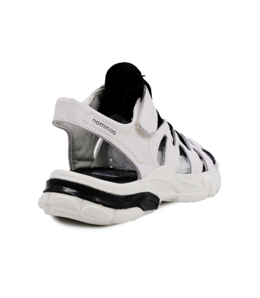 صندل سفید جلوبسته نومینو چسبی Nominoo White comfort sandals