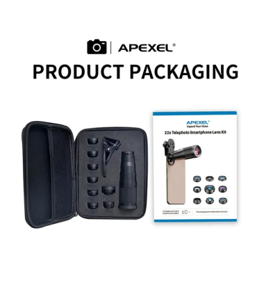 پک لنز زوم موبایل اپکسل زوم 22X پک 4 عددی مدل APL-22XDG9 برند APEXEL