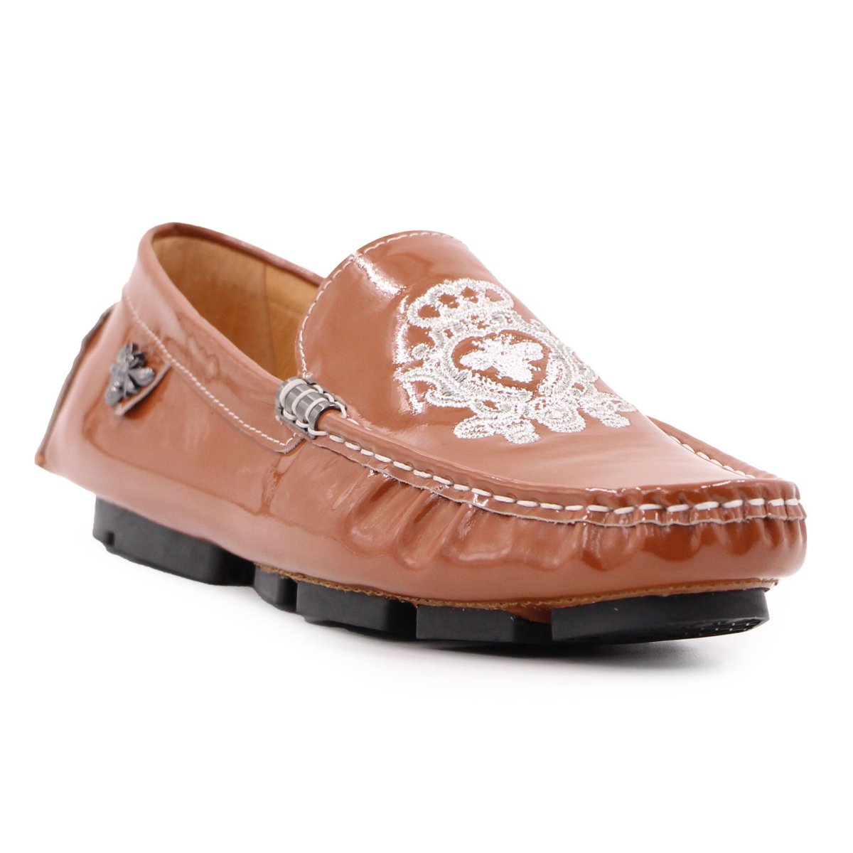 کفش لوفر گوچی با رویه چرم قهوهای براق Gucci Loafer Shoes