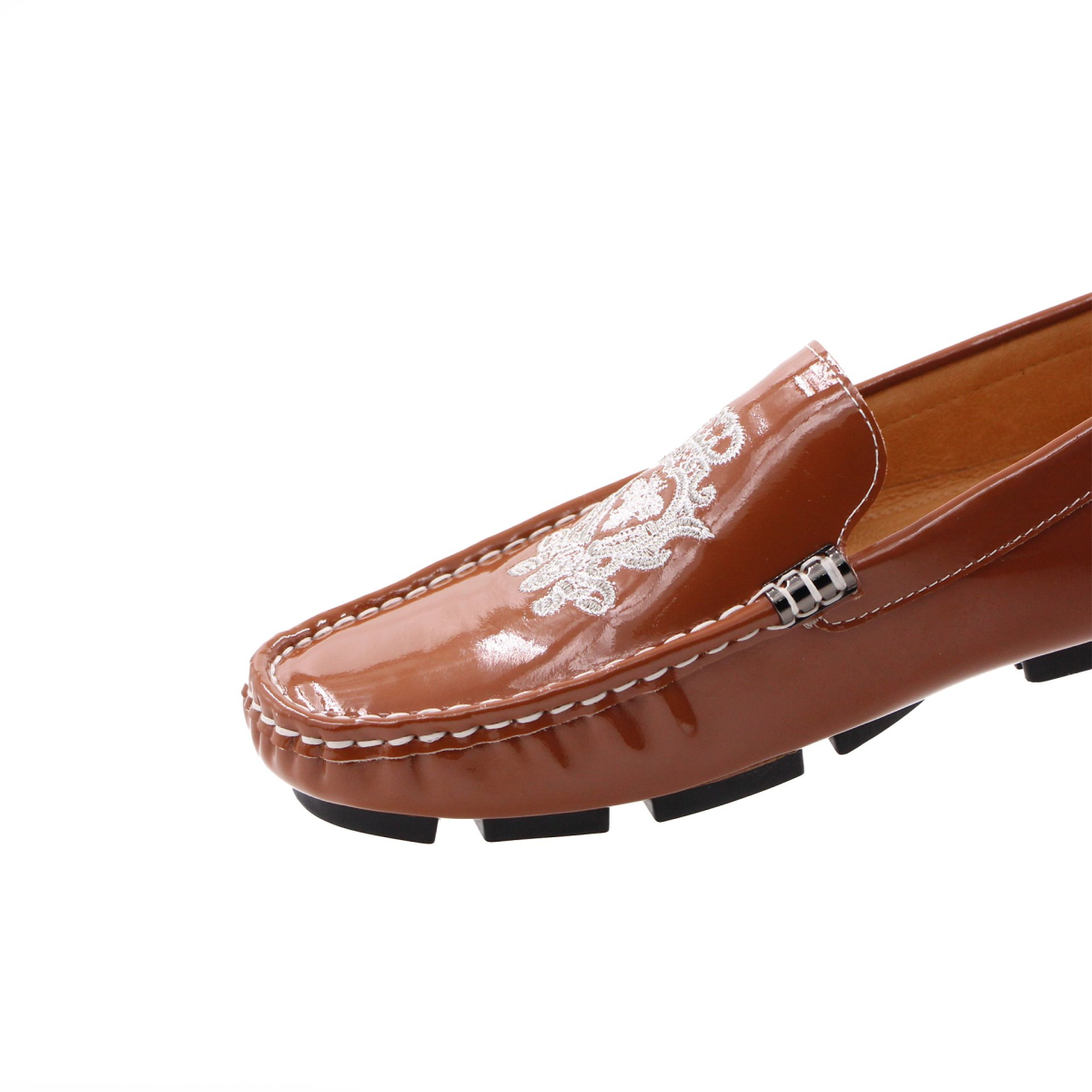 کفش لوفر گوچی با رویه چرم قهوهای براق Gucci Loafer Shoes