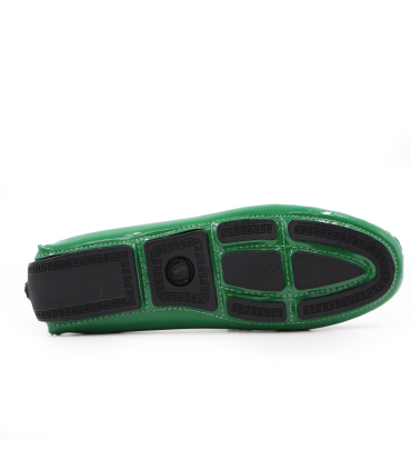 کفش کالج چرمی ورساچه طرح آیینه ای سبز درباری Versace mirror design leather college shoes
