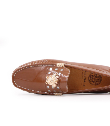 کفش کالج ورساچه طرح چرم آیینه ای Versace mirror leather design college shoes