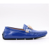 کفش لوفر ورساچه طرح چرم آبی درباری  Versace Leather Design Loafers
