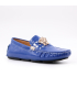 کفش لوفر ورساچه طرح چرم آبی درباری  Versace Leather Design Loafers