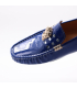 کفش لوفر ورساچه طرح چرم آبی درباری  Versace Leather Design Loafers
