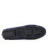 کفش چرم لوفر ورساچه سرمه ای سگک دار Versace Navy Leather Loafer Shoes with Buckle