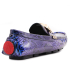کفش چرم لوفر ورساچه طرح پوست مار سرمه ای Versace Loafer Leather Shoes with Snake Skin Design