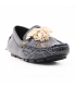 کفش کالج ورساچه طرح چرم پوست مار طوسی Versace College Shoes with Gray Snake Skin Leather Design