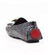 کفش کالج ورساچه طرح چرم پوست مار طوسی Versace College Shoes with Gray Snake Skin Leather Design