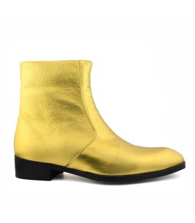 بوت ساق بلند مردانه کوبایی سنت لورنت طلایی  Saint Men's Laurent gold Cuban ankle boots