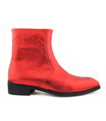 بوت پاییزه کوبایی سنت لورنت قرمز Saint Laurent Red Cuban Boots