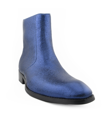 بوت زیپی مردانه چرمی سنت لورنت مدل کوبایی  Saint Laurent Cuban Men's leather zip boots