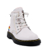 بوت سفید چرم تیوکید بندی Tiyookid Leather White Boots