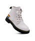 بوت سفید چرم تیوکید بندی Tiyookid Leather White Boots