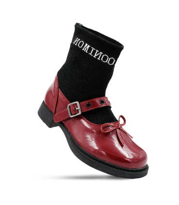 کفش عروسکی قرمز جوراب دار نومینو Nominoo red doll shoes