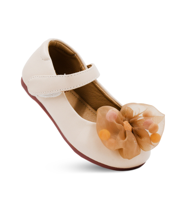 کفش دخترانه عروسکی نومینو رنگ کرمی Nominoo doll girl's shoes
