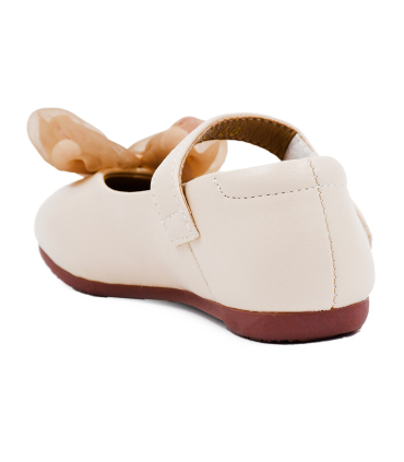 کفش دخترانه عروسکی نومینو رنگ کرمی Nominoo doll girl's shoes