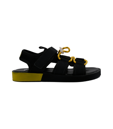 صندل راحتی نومینو مدل چسبی و بندی رنگ مشکی و زرد Nominoo sandal