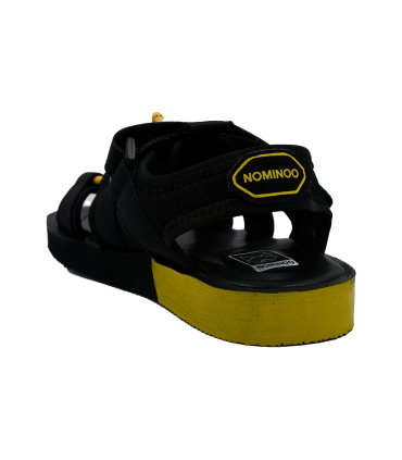 صندل راحتی نومینو مدل چسبی و بندی رنگ مشکی و زرد Nominoo sandal