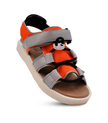 صندل چسبی نومینو مدل راحتی نارنجی و طوسی Nominoo strappy sandal