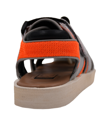 صندل چسبی نومینو مدل راحتی نارنجی و طوسی Nominoo strappy sandal