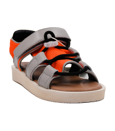 صندل چسبی نومینو مدل راحتی نارنجی و طوسی Nominoo strappy sandal