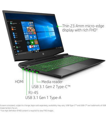 لپ تاپ 15.6 اینچی گیمینگ اچ پی مدل HP Pavilion Gaming i5 9300H GTX1650 4GB 8GB/512GB (استوک)