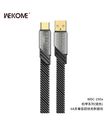 کابل شارژ آیفون ویکام مدل WDC-190i برند WEKOME روکش نایلون توان 2.4A طول 1 متر