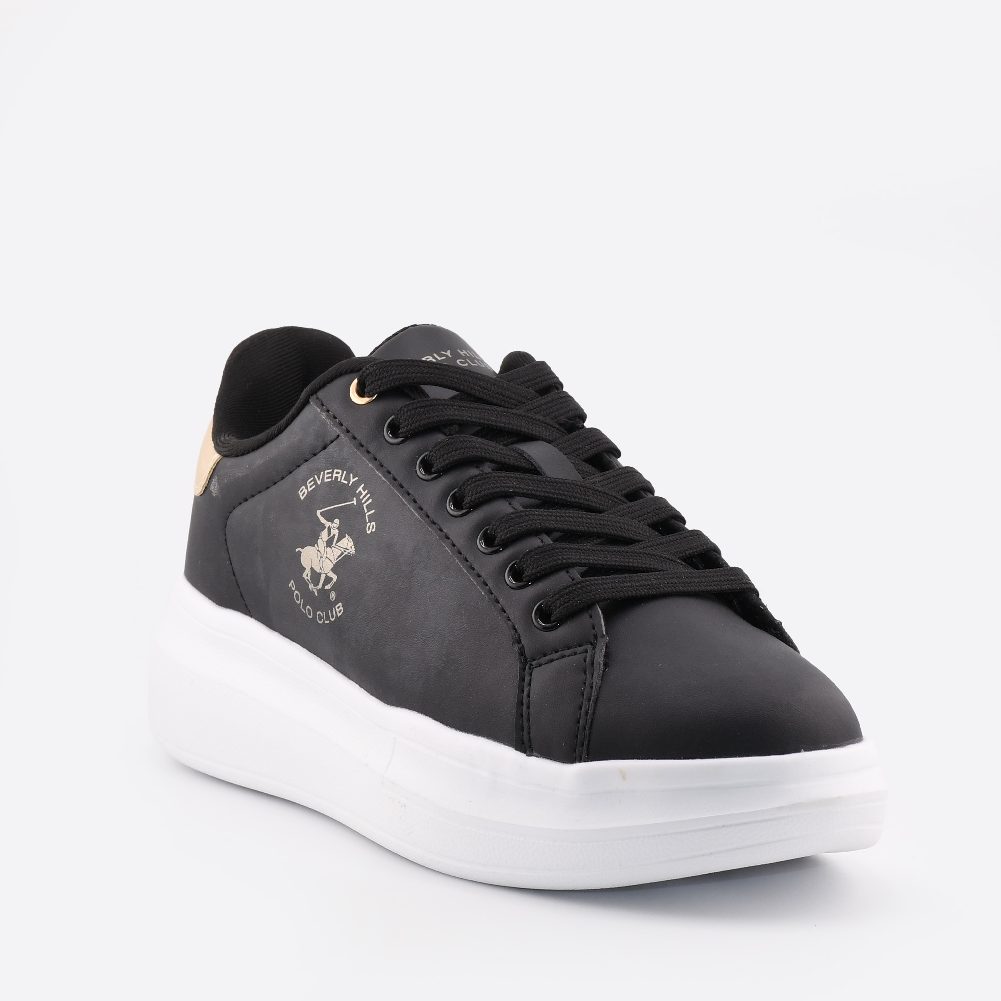 کفش کتانی Beverly Hills Polo Club مدل Black Elegance | طراحی مدرن با جزئیات طلایی